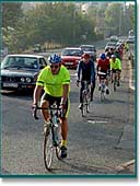 Riders on the A380 - start of the 2002 100 in 8