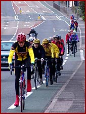 Group leaving Kingskerswell on A380