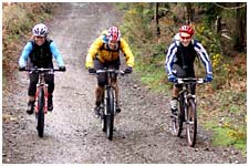 Kathy, Fiona and Howard on the Manaton Road.