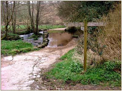Ford and stepping stones at North Bovey
