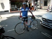 John  showing of the Carlton  outside Pasty shop Tavy : work and play